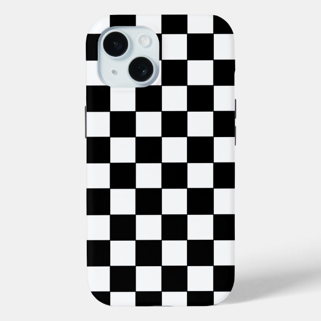 Checkered White and Black  Case-Mate iPhone Case (Back)