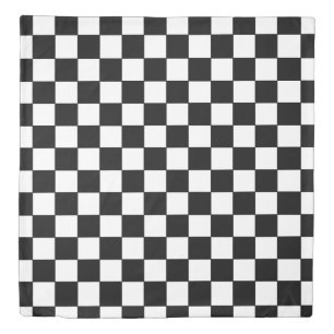 Checkered White and Black  Duvet Cover
