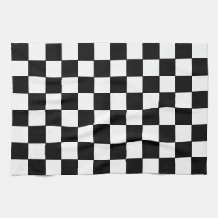 Checkered White and Black  Kitchen Towel