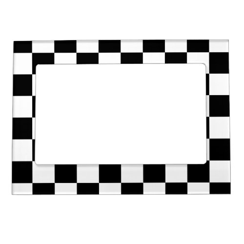 Checkered _ White and Black Magnetic Photo Frame
