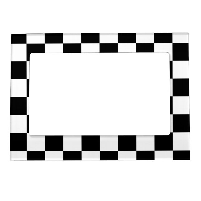 Checkered - White and Black Magnetic Photo Frame (Front)