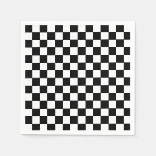 Checkered White and Black Napkins