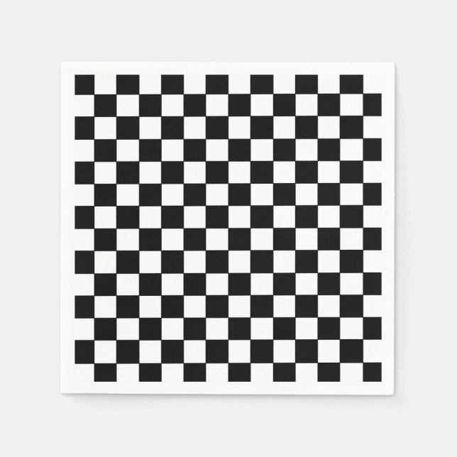 Checkered White and Black  Napkins (Front)