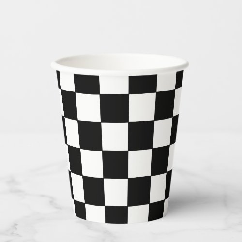 Checkered White and Black  Paper Cups