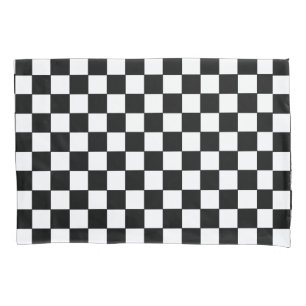 Checkered White and Black  Pillow Case