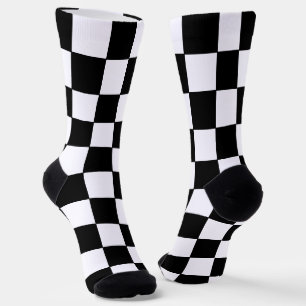 Checkered White and Black  Socks