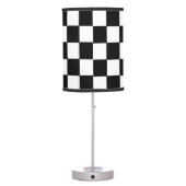 Checkered White and Black Table Lamp (Back)