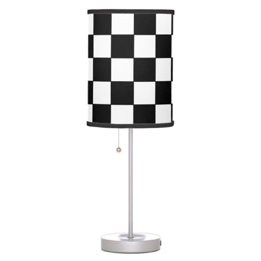 Checkered White and Black Table Lamp (Right)