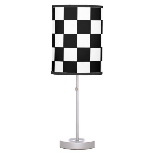 Checkered White and Black  Table Lamp