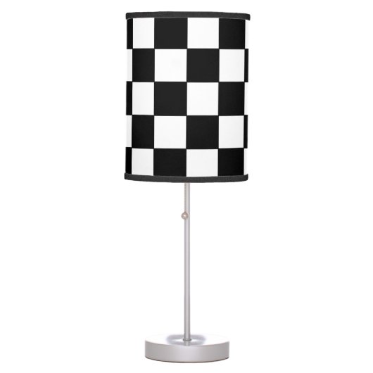 Checkered White and Black Table Lamp (Front)