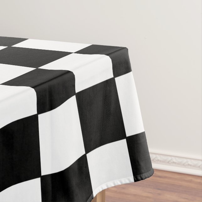 Checkered White and Black  Tablecloth (In Situ)