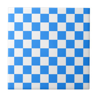 Checkered - White and Blue Tile