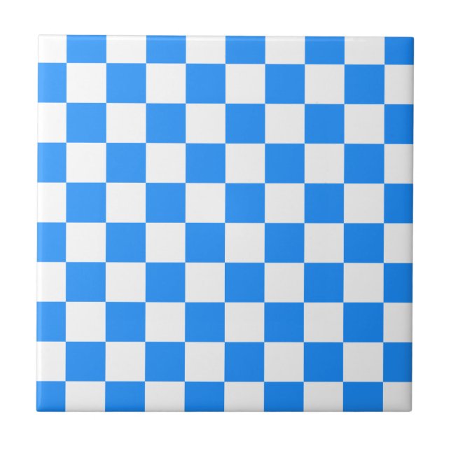 Checkered - White and Blue Tile (Front)