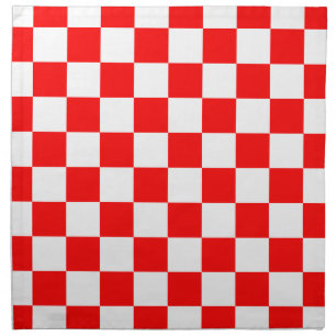 Checkered - White and Red Napkin