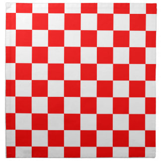 Checkered - White and Red Napkin