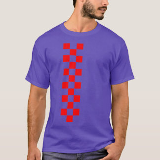 Checkered White Red Line T-Shirt