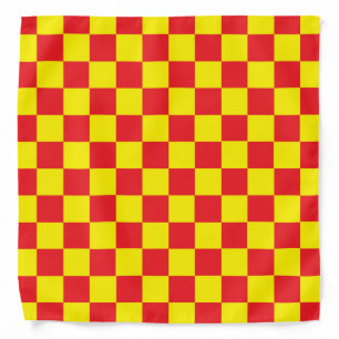 Checkered Yellow and Red Bandana