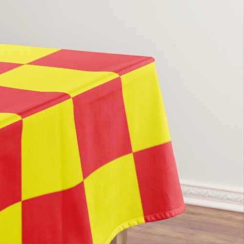 Checkered Yellow and Red Tablecloth