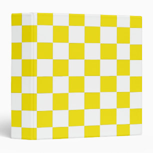 Checkered yellow and White 3 Ring Binder