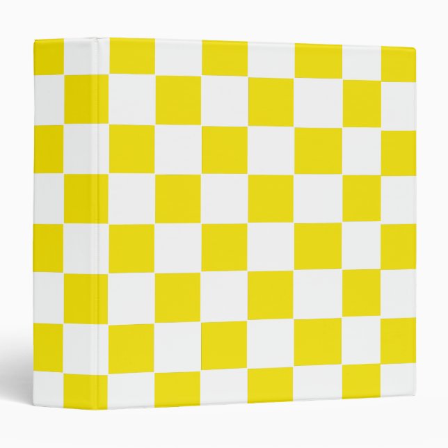 Checkered yellow and White 3 Ring Binder (Front/Spine)