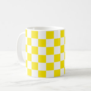 Checkered yellow and White Coffee Mug