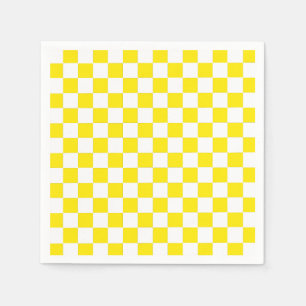 Checkered yellow and White Napkins