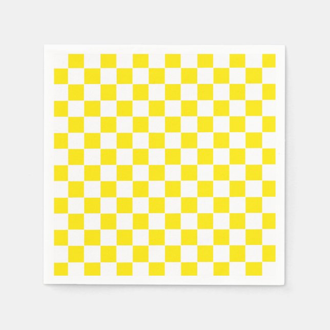 Checkered yellow and White Napkins (Front)