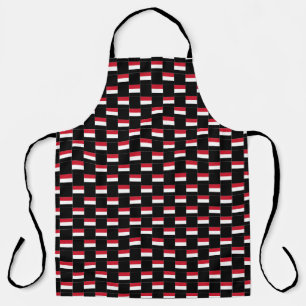 Checkered Yemen Flag Pattern Apron