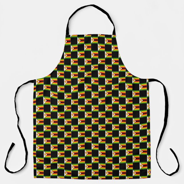 Checkered Zimbabwe Flag Pattern  Apron (Front)
