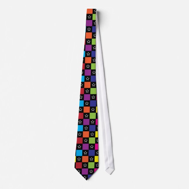Checkers and Stars Neck Tie (Front)