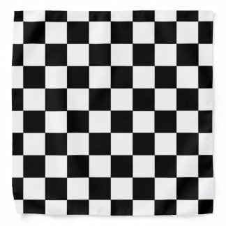 Checkers Black and White Bandana