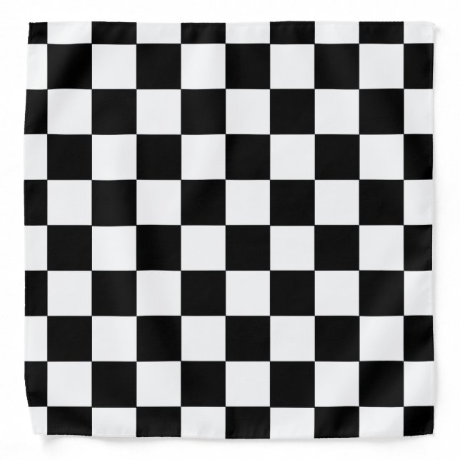 Checkers Black and White Bandana (Front)