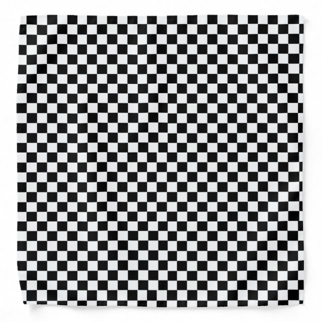 Checkers black white checks Punk Bandana (Front)