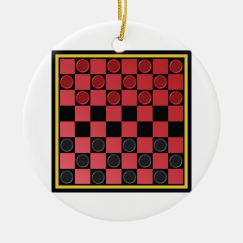 Checkers Game Ceramic Ornament