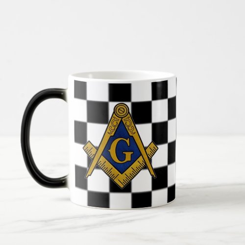 Checkers Masonic Freemasons Square and Compass Magic Mug