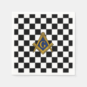 Checkers Masonic Freemasons Square and Compass Napkins