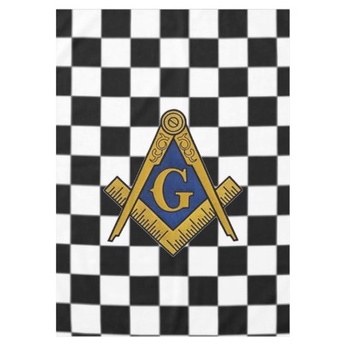 Checkers Masonic Freemasons Square and Compass Tablecloth