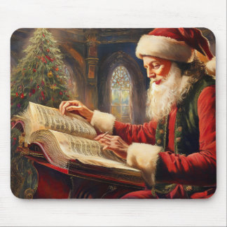 Checking his list, checking it twice mouse pad