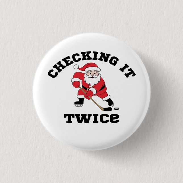 Checking it Twice Santa  Button (Front)