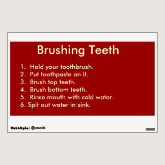 Checklist for Brushing Teeth Wall Decal