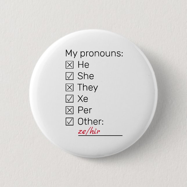 Checklist neopronouns button (Front)