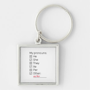 Checklist neopronouns keychain