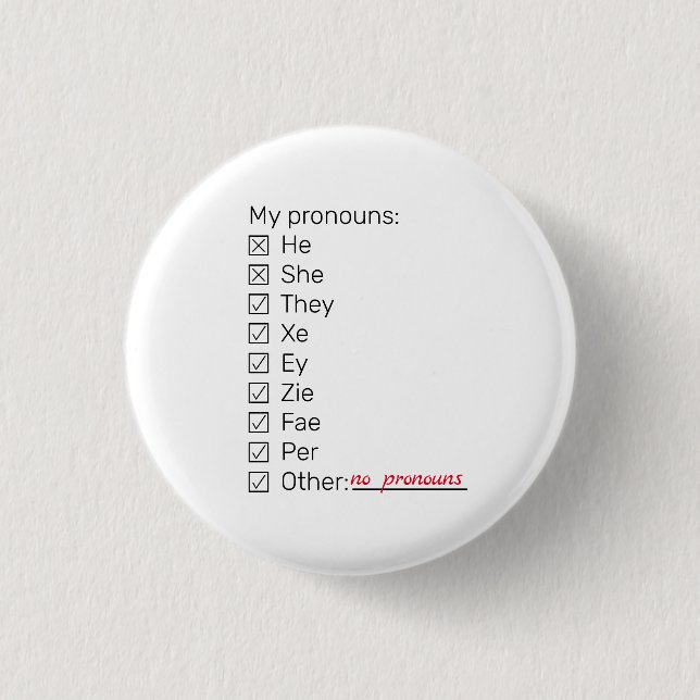 Checklist neopronouns long button (Front)