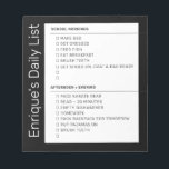 Checklist Simple Morning Evening ToDo Personalized Notepad<br><div class="desc">Custom printed daily checklist notepad with your own personalized to-do list of responsibilities and routine tasks already set up for quick reference and reminders. Great for kids learning morning and after-school routines and self care.</div>