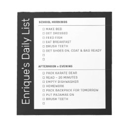 Checklist Simple Morning Evening ToDo Personalized Notepad