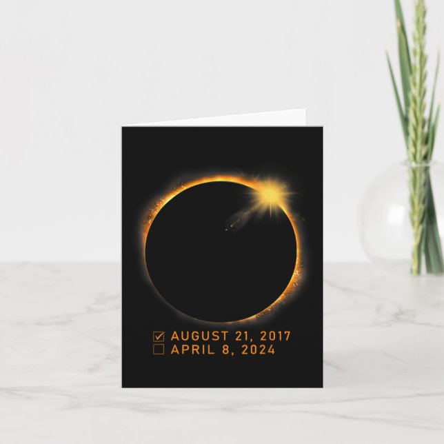 Checklist Total Solar Eclipse April 8 2024 Eclipse Card (Front)
