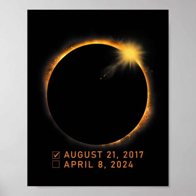 Checklist Total Solar Eclipse April 8 2024 Eclipse Poster (Front)