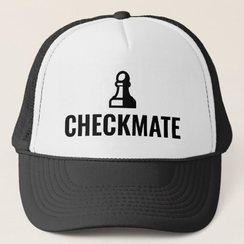 CheckMate black chess pawn trucker hat