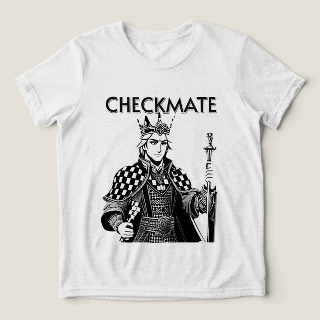 CHECKMATE black design Tri-Blend Shirt (Design Front)