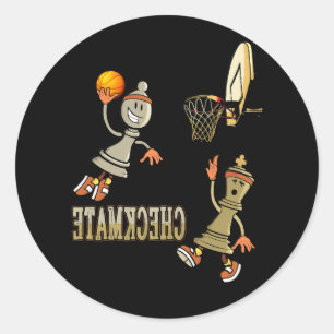 Checkmate Chess Dunk Basketball Game Board King Pa Classic Round Sticker